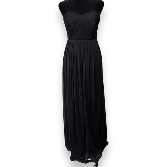 David’s Bridal Elegant Black Strapless Formal Empire Waist Maxi Dress - Picture 1 of 15
